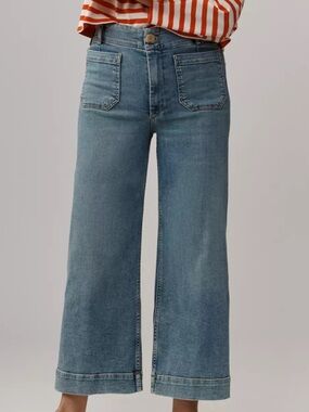 Anthropologie Maeve the Collette wide leg crop jeans size 33 / 16